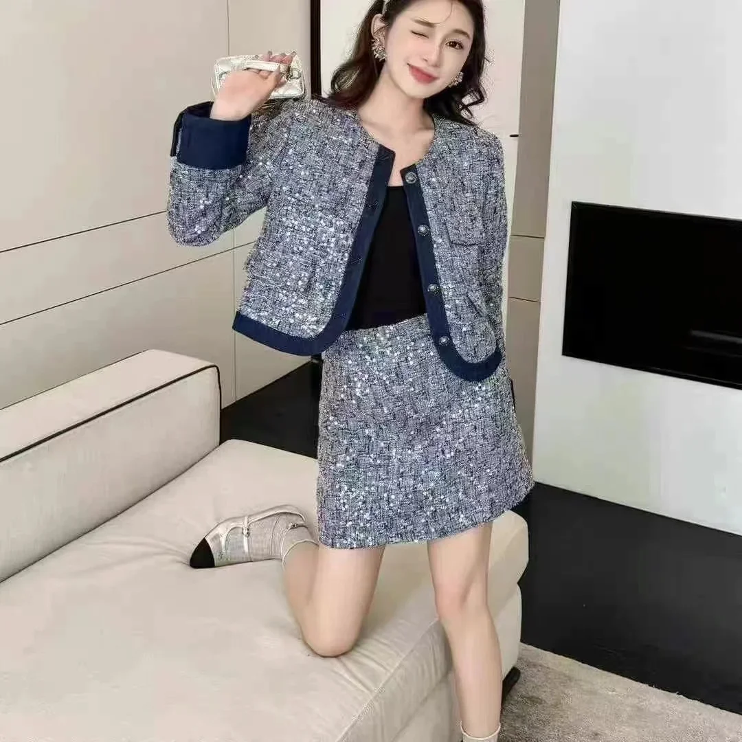 Новая мода высококачественный индивидуальный жакет с тяжелыми пайетками в