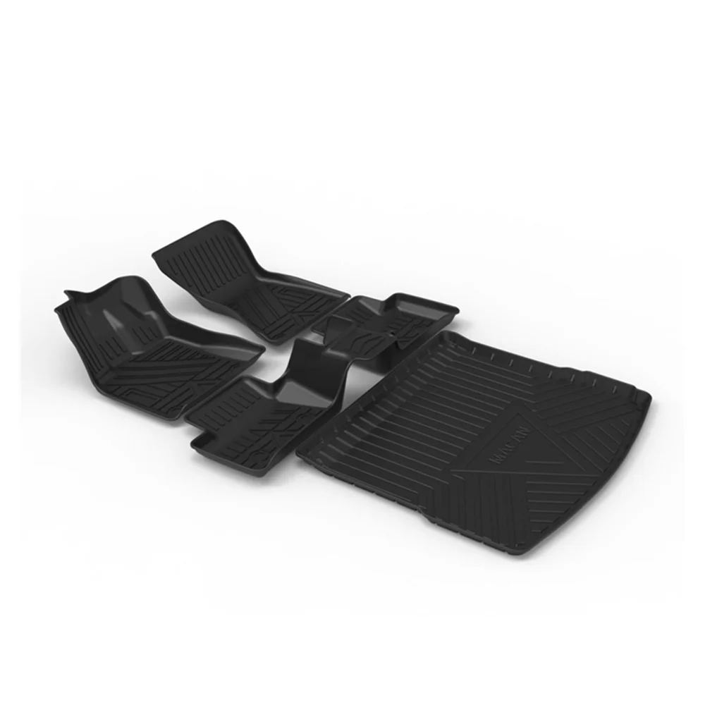 

Резиновые автомобильные напольные коврики для Porsche Macan 2014- 2022, коврики для багажника, водонепроницаемые Нескользящие строительные напольные аксессуары для автомобиля
