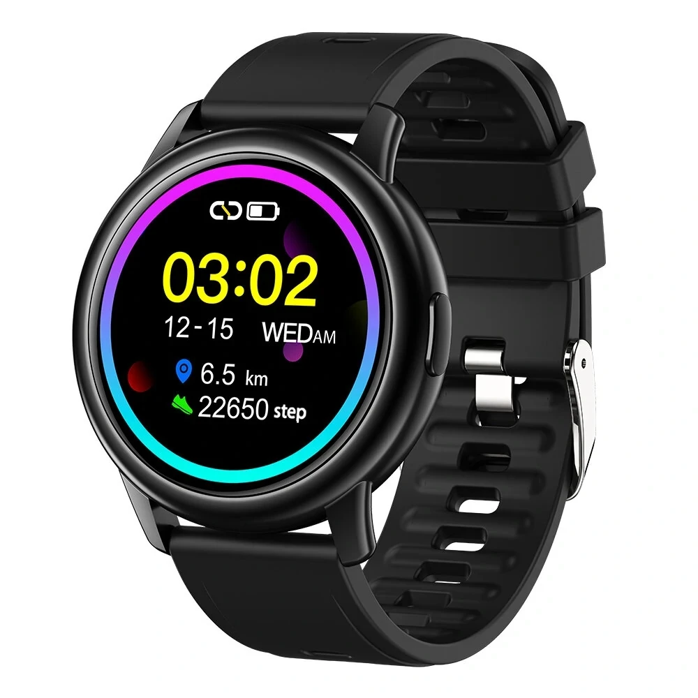 Rogbid GT2 Smart Watch 1.3 inch Screen Heart Rate Blood Oxygen Pressure Monitor Sleep Fitness Tracker IP68 Waterproof BT5.0