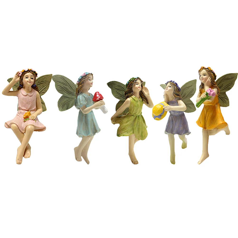 

Fairy Fairies Figurines Flower Gardens Miniature Garden Statue Ornaments Ornament Figurine Mini Resin Girl Tiny Playset