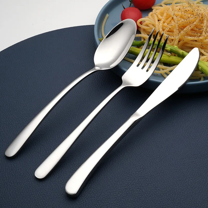 

304 Stainless Steel Cutlery Set Home Steak Knife Coffee Spoon Fruit Fork Kitchen Tableware Thicken Handle Dinnerware Utensils