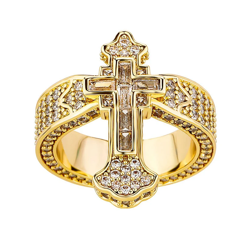 Мужские кольца в стиле хип-хоп с фианитом 5 А +