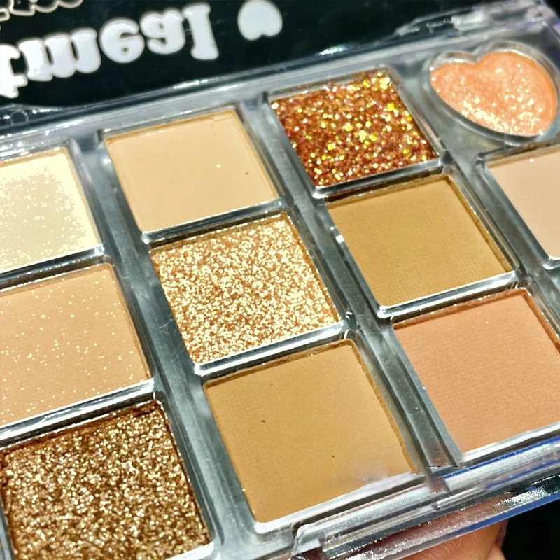 12 цветов матовый нюдовый макияж для глаз блестящие сердца палитра теней век