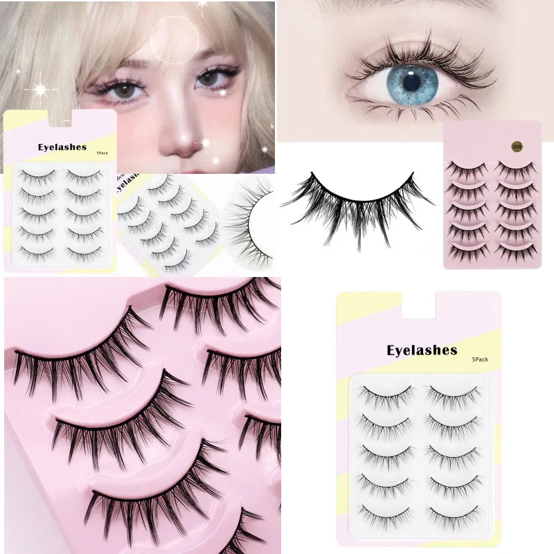 

Little Devil Cosplay Lash Extension False Eyelashes 5 Pairs 3d Bunch Japanese Fairy Lolita Eyelashes Daily Eye Makeup Tool