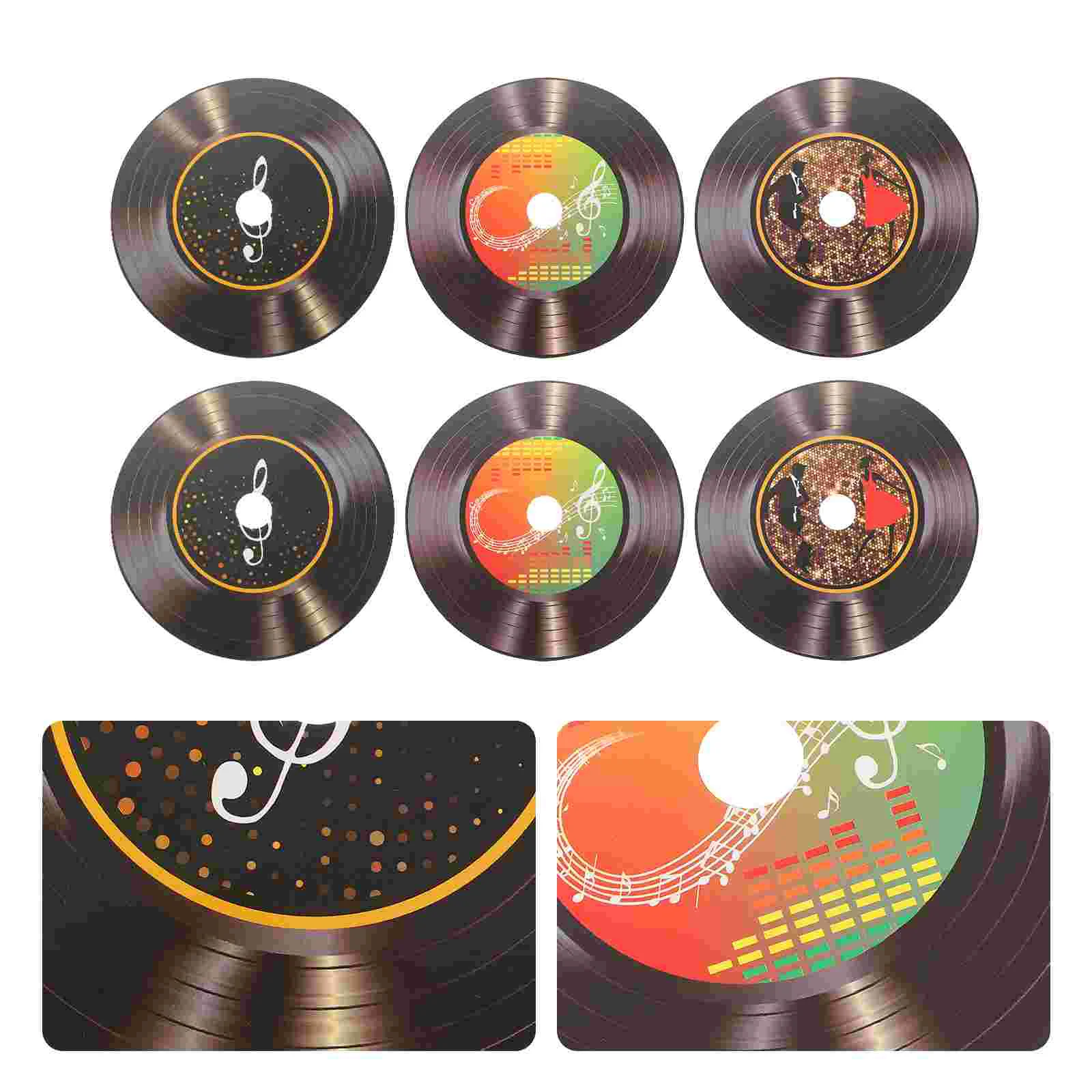 

12Pcs Black Vinyl Record Fake Records Blank Vinyl Record Record Cutouts Decoration