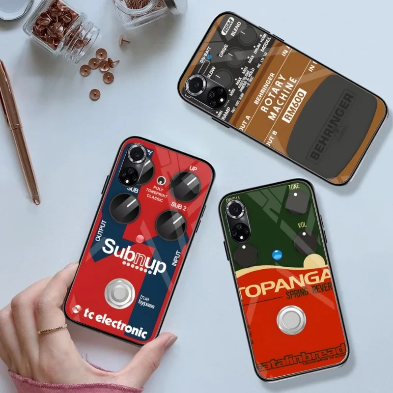 Чехол для телефона с гитарной педалью закаленное стекло Huawei Mate 60 P 40 30 20 10 Pro Plus Z P50