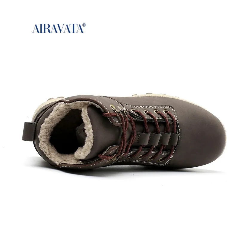 2022 Winter Warm Men Boots Genuine Leather Fur Plus Men Snow Boots Handmade Waterproof Working Ankle Boots High Top Men Shoes