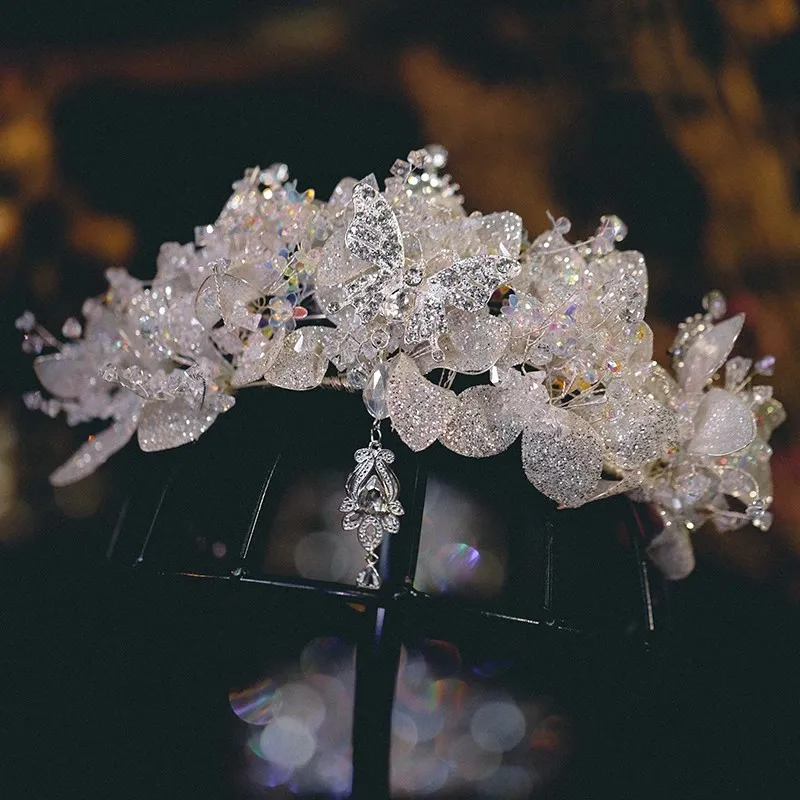 CC изысканные короны Женские аксессуары для волос свадебный головной убор Свадебные повязки обручальные головные уборы блестящая диадема для конкурса AN054