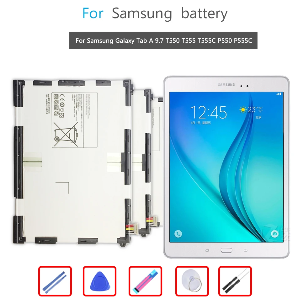 

For Samsung Galaxy Tab A 9.7 Tablet Battery EB-BT550ABE 6000mAh For Samsung Galaxy Tab A 9.7" SM-T550 SM-P550 T555/S P351