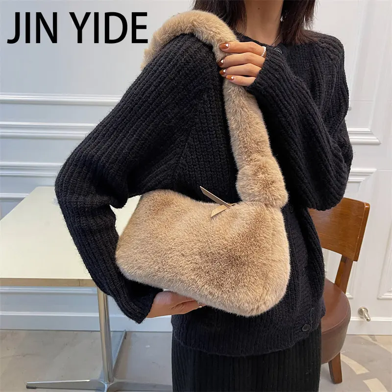 

JIN YIDE New Autumn And Winter Western Style Shoulder Bags Texture Plush Messenger Bag Large Capacity Fine Fashion Female Bag