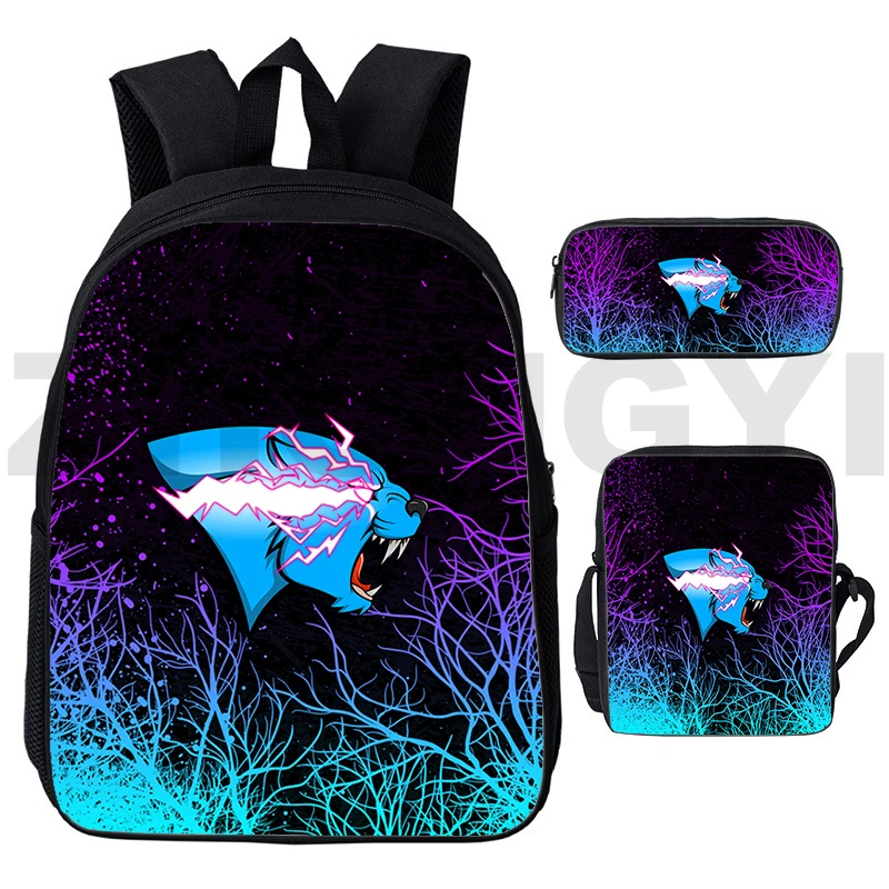 

3D Print Cartoon Mr Beast Lightning Cat 3D Backpacks for Women Kawaii Anime Harajuku Japanese Bag 3 Pcs/Set Primary School Bags