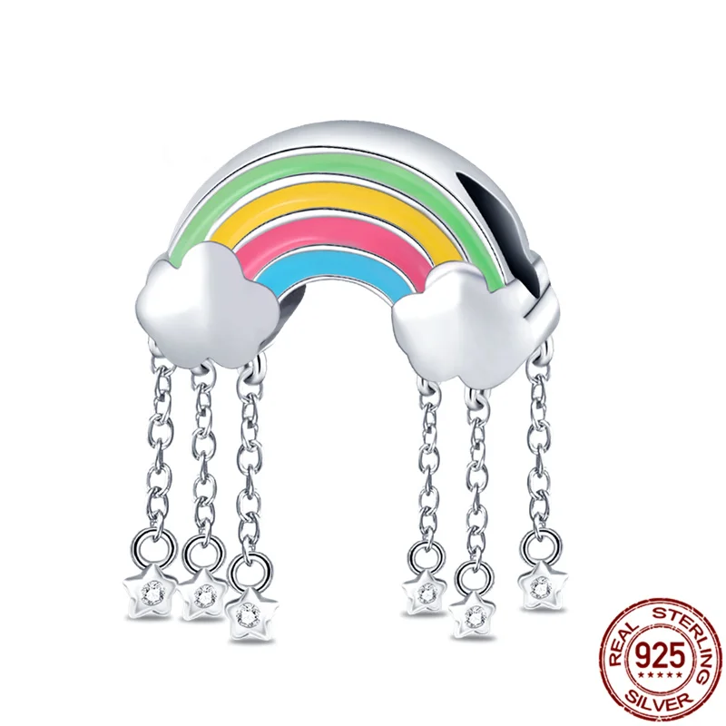 

Fits Original Pandora Bracelet Hot Sale silver color Rainbow Cloud Charms Fits Pandora Bracelet Woman Fashion Fine Gift