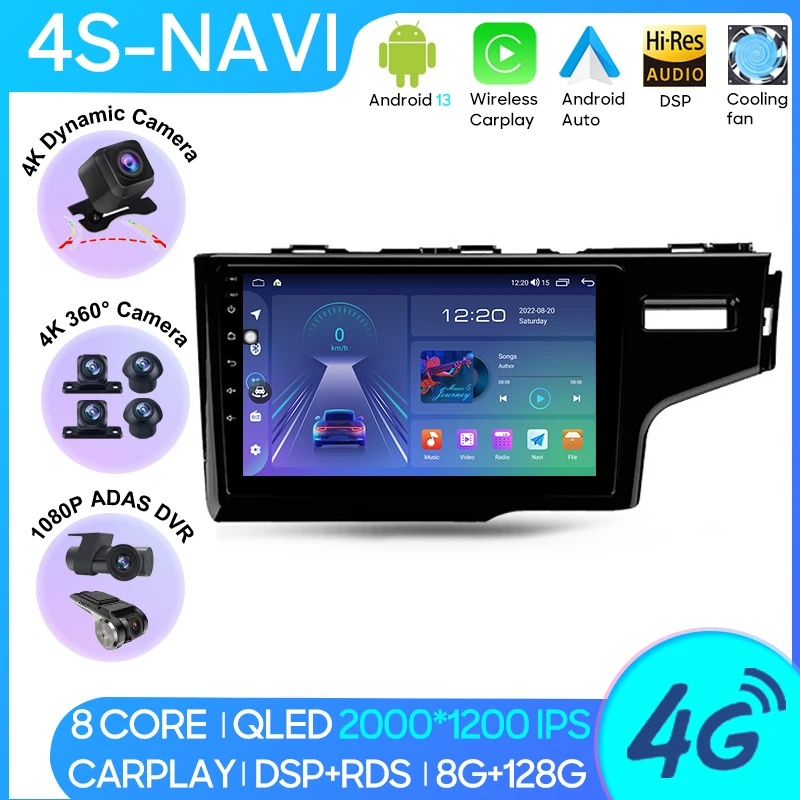 

Car MP4 Radio Wireless Carplay Android Player For Honda Jazz 3 2015 - 2020 Navigation GPS Android Auto DSP 4G Wifi No 2din DVD
