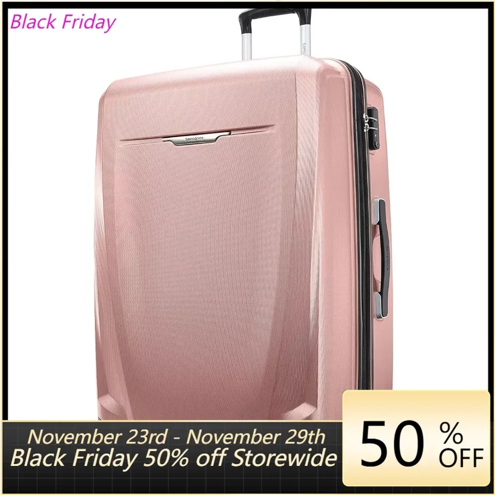 

Lockable Suitcase DLX Hardside Expandable Luggage with Spinners, Large 28-Inch, Rose