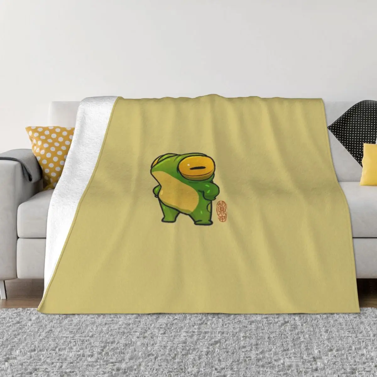Милое детское одеяло с изображением лягушки в азиатском стиле ультрамягкое