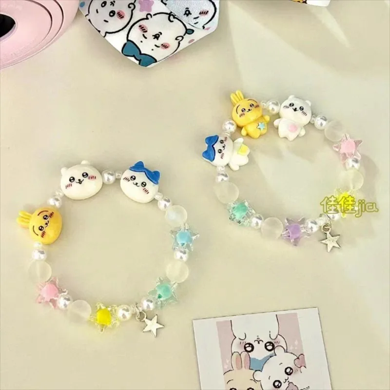 Фото Браслет Kawaii Anime Chiikawa Hachiware, милый, уникальный дизайн, модный, стильный, повседневный, очаровательный, ювелирные украшения, аксессуары для девочек, подарок на вечеринку №5