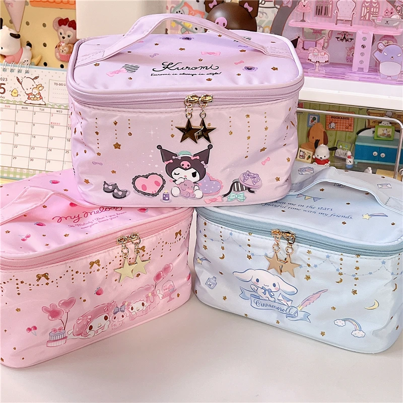 

Kuromi Melody Kawaii Japan Anime Large-Capacity Cosmetic Bag 2023 New High-End Portable Travel Storage Skin Care Bag