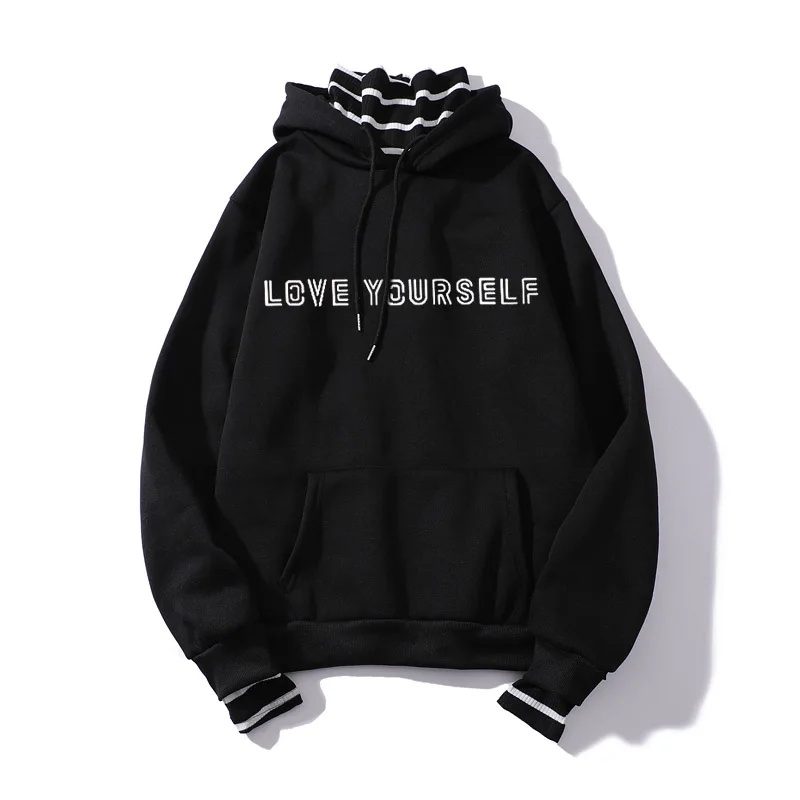 

100% new Unisex hoodie kpop Bangtan Boys love yourself hoodies Streetwear Tops Spring Hoodies Women Hooded Pullover Tracksuit