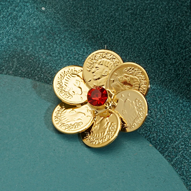 

Gold Plated Coin Rings Adjustable Size Turkish Iran Wedding Jewelry for Bridal Ethnic Copper Anillos Mujer Luxury Wedding Gifts