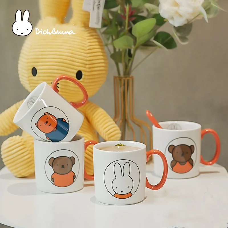 

Miffys Kawaii Rabbit Water Cup Cartoon Pattern Ceramic Heat Resistant Office Household Beautiful Mug with Handle