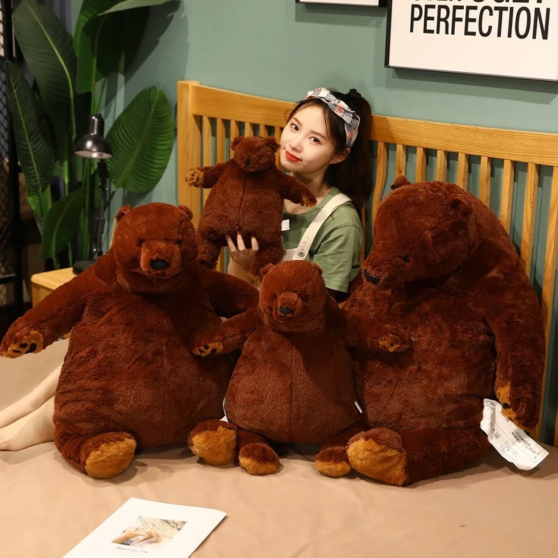 

Big Teddy Bear Plush Toys Dark Brown Bear Super Big Hugging Pillow Soft Stuffed Animal Cushion Children Birthday Gifts