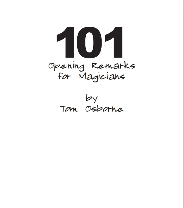 

101 Opening Remarks for Magician - Magic Tricks