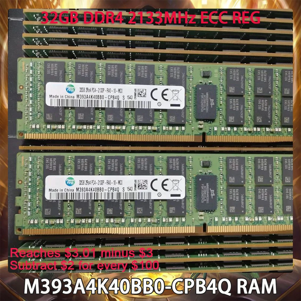 

M393A4K40BB0-CPB4Q RAM For Samsung 32GB DDR4 2133MHz ECC REG Server Memory Works Perfectly Fast Ship High Quality