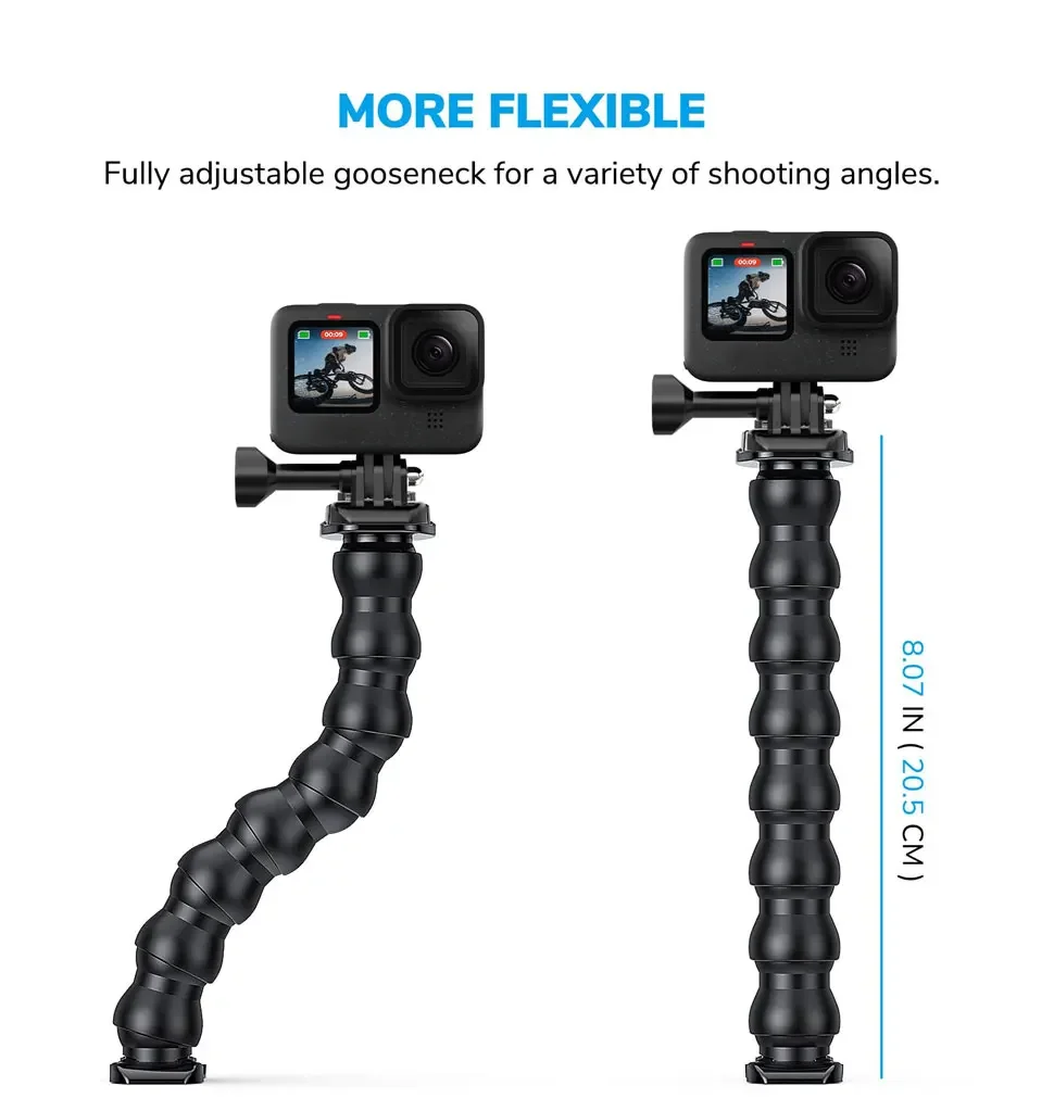 Фото TELESIN Jaw Flex Clamp Гибкое крепление на гибкой шее + зажим для телефона для камеры Insta360 Ace AcePro Gopro Hero 13 12 11 10 DJI 5pro 4 3 №5