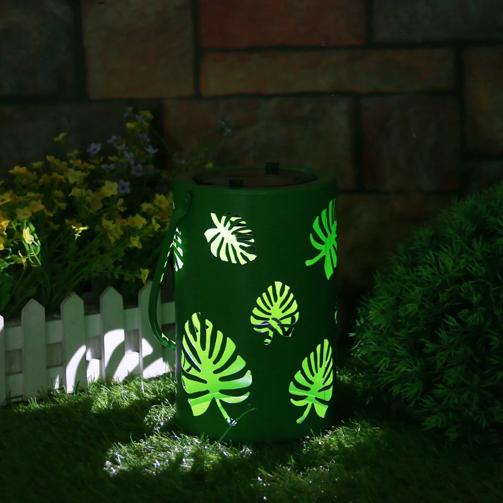 

LED Hollow Lantern Projection Lights Solar Energy Outdoor Hanging Lamps with Handle Garden Decorative Lighting Lamp