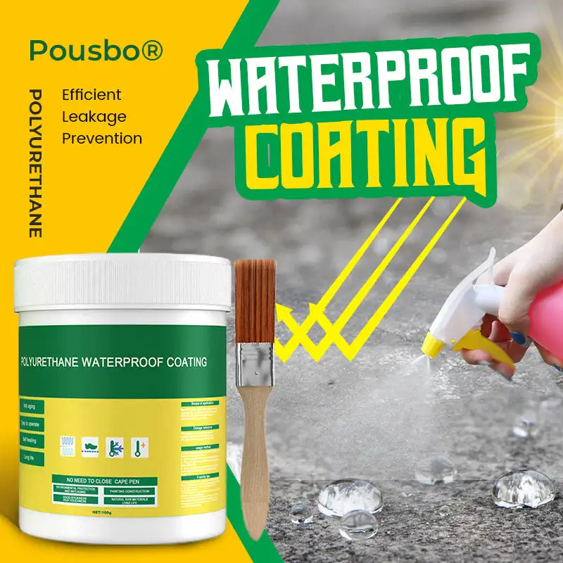 

30/100/300g Polyurethane Waterproof Coating Invisible Paste Sealant Glue with Brush Adhesive Repair Glue for Home Roof Bathroom