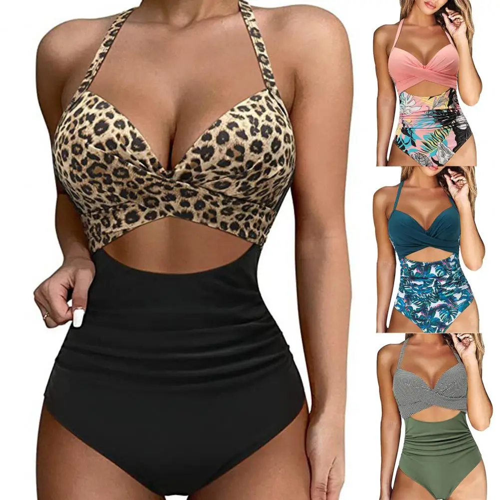 Женский купальник без косточек летний эластичный бандажный модный клетчатый топ