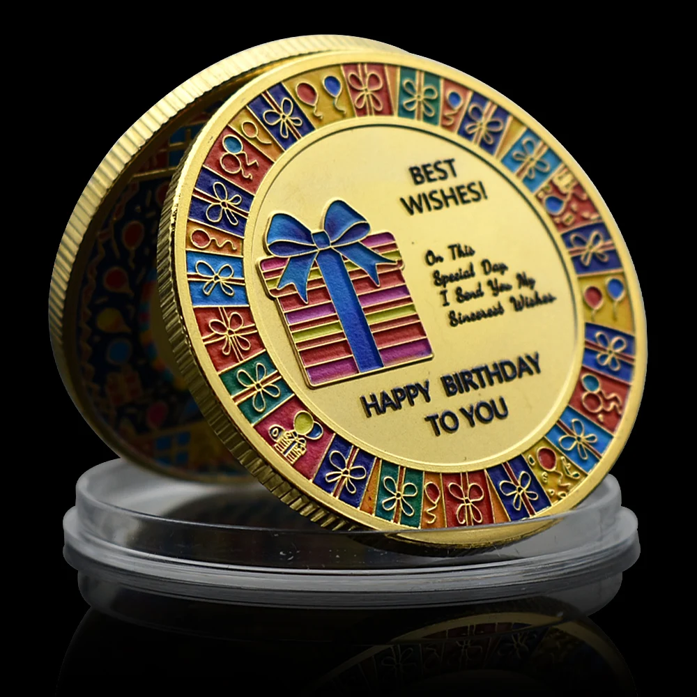 Металлическая памятная монета из цинкового сплава с днем рождения