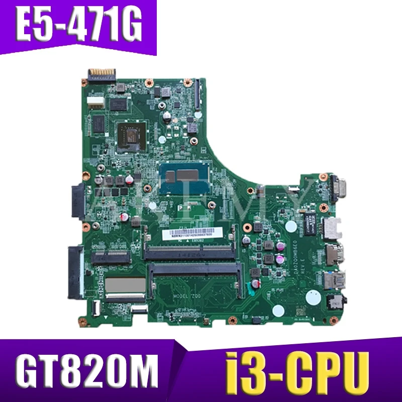 

SAMXINNO для Acer aspire E5-471 E5-471G V3-472P Laotop материнская плата DA0ZQ0MB6E0 материнская плата с i3-CPU GT820M