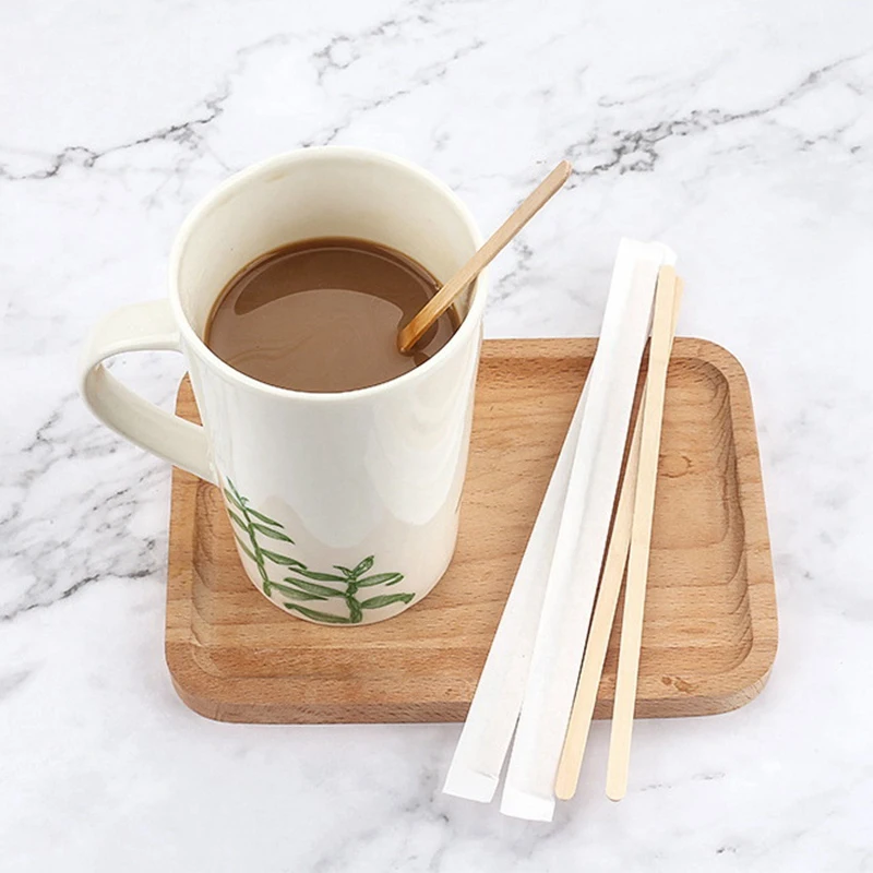 Деревянные палочки для перемешивания кофе 7 5-100 упаковок круглый конец