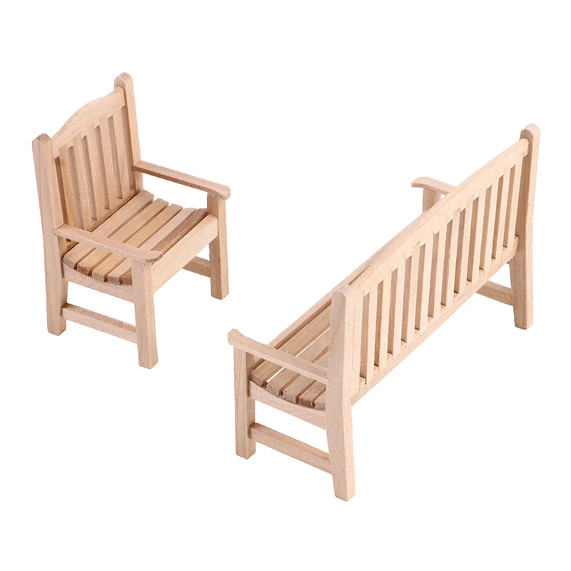 

1/12 Dolls Miniature Furniture Wooden Unpainted Furniture Chair for Dollhouse Decor Pretend Play Toy Furniture Toys Kid Toy