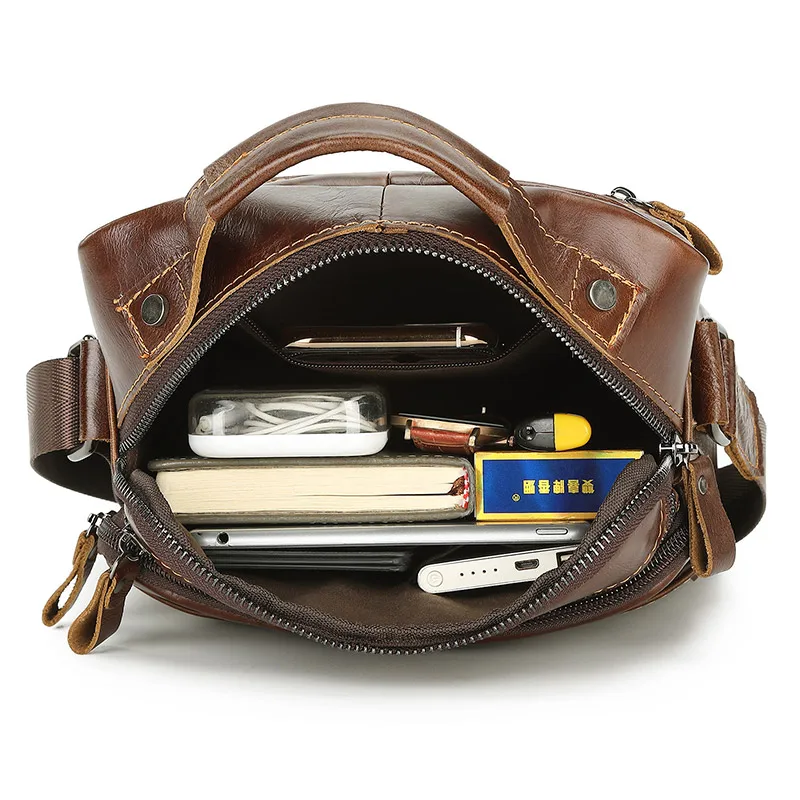 Genuine Leather Handbag for Men Real Leather Shoulder Bag Male Cowhide Business Messenger Bag High Quality Crossbody Bag