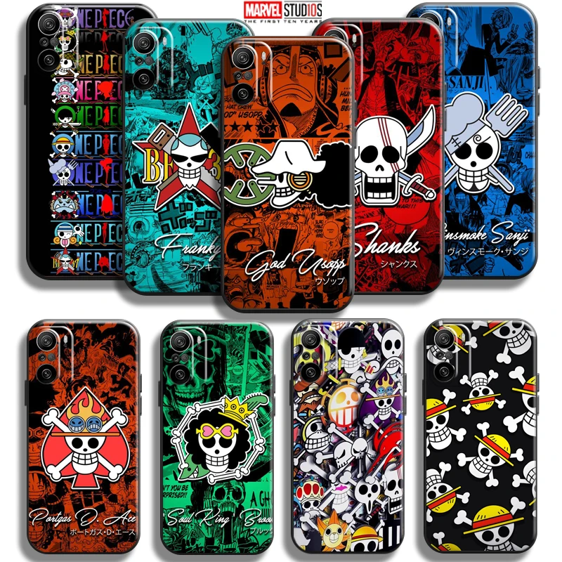 

One Piece Skull Logo For Xiaomi Redmi K40 Pro Gaming Phone Case Coque Funda Liquid Silicon Back Carcasa