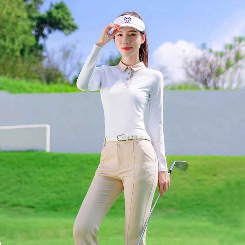 SSV golf apparel women long sleeve lapel shirt golf t-shirt ladies flared trousers Korean slim sports trousers golf suit