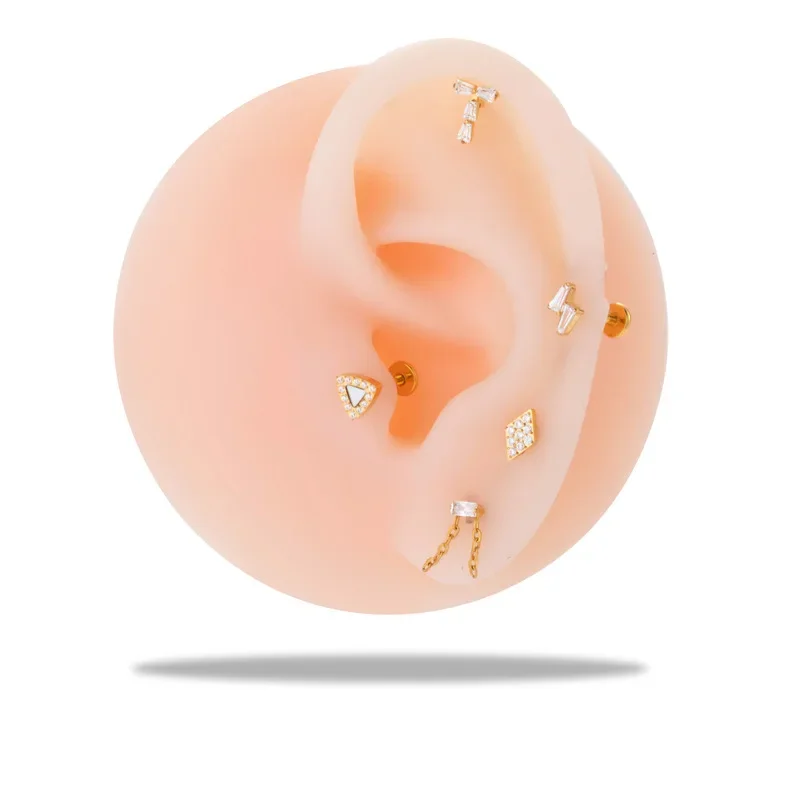 1 шт. новые титановые плоские серьги-гвоздики G23 для губ женщин 2*8 мм серьги