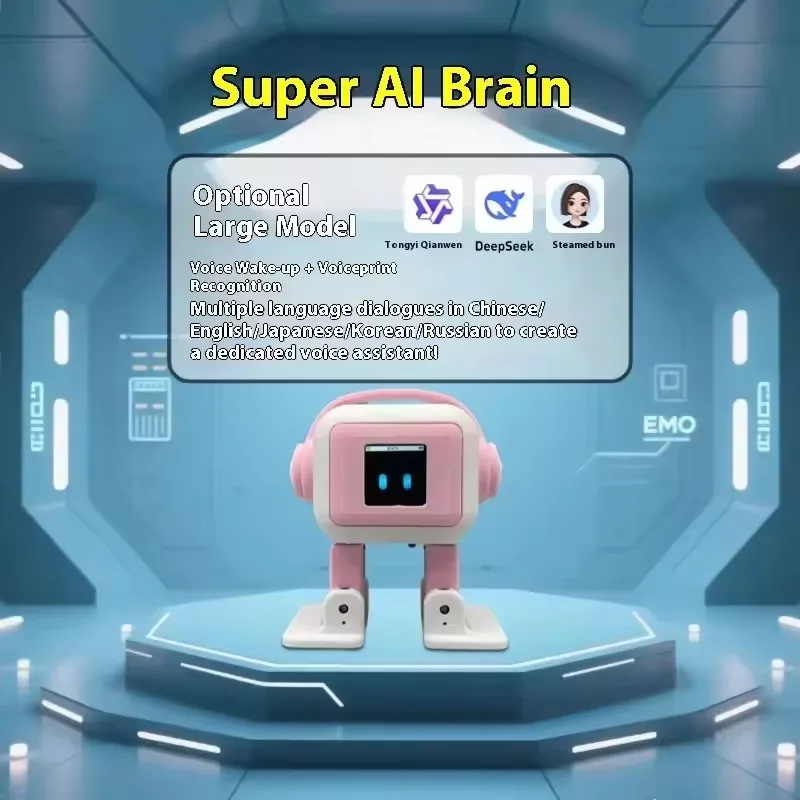 Фото Интеллектуальный робот AI Communication Intelligent Robot ESP32-S3: Умный интерактивный робот для общения и танцев, настольный эмоциональный робот для детей, подарок №5