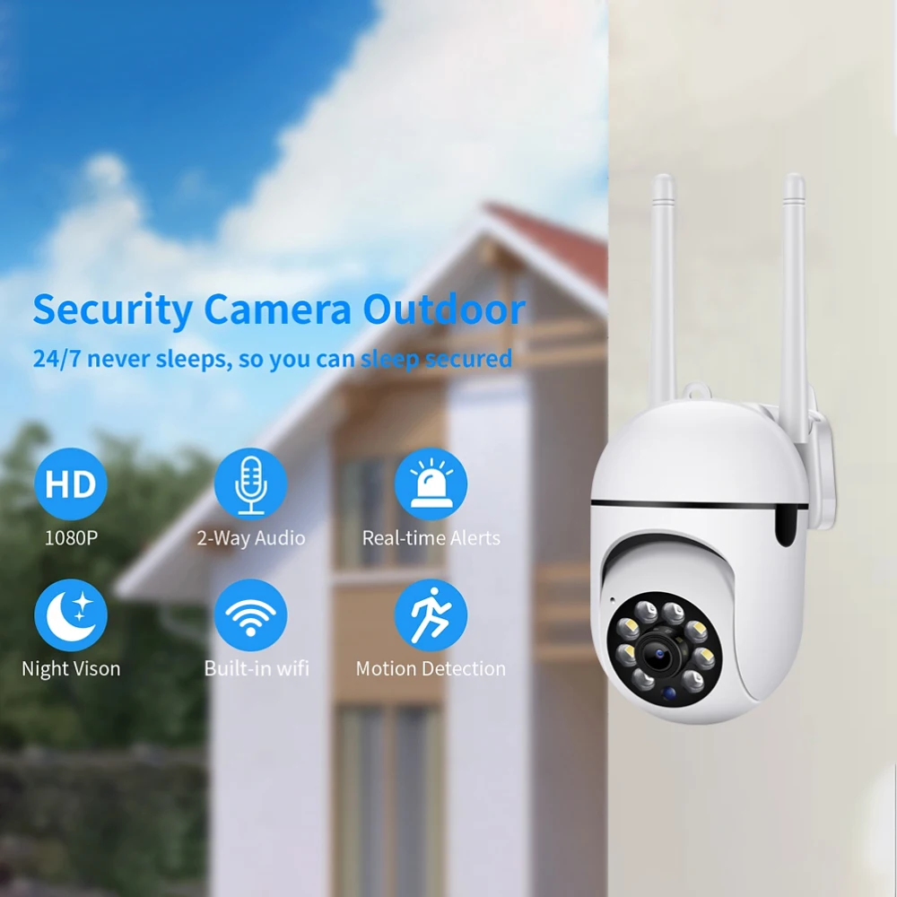 

Беспроводная Wi-Fi камера 1080P, водонепроницаемая наружная домашняя камера s, камера наблюдения высокой четкости с двухсторонним аудио