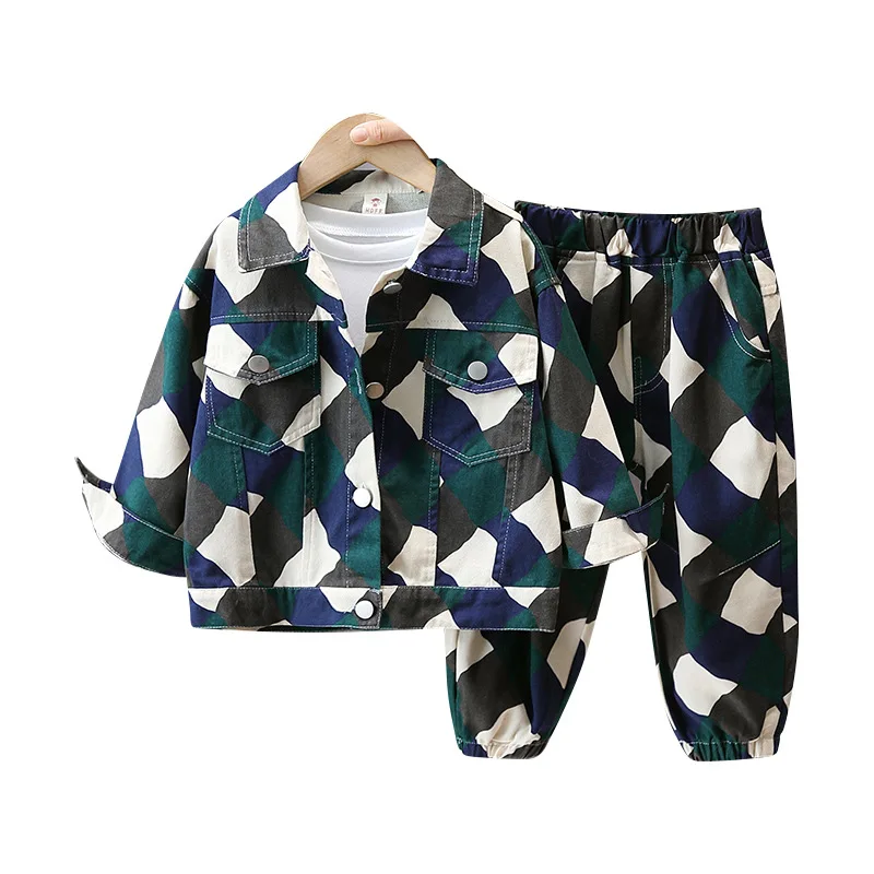 

Комплект одежды для мальчиков 2-8 лет, кофта с длинным рукавом и камуфляжные брюки, Модный комплект из 2 предметов, Весенний костюм