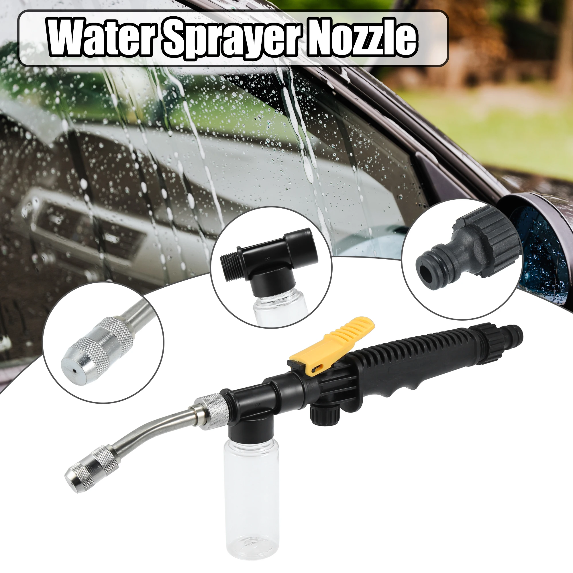 

Uxcell 30cm High Pressure Water Gun Hose Sprayer Nozzle Set with Foam Bottle Extendable Washer Sprayer Car Clean Washer Tool