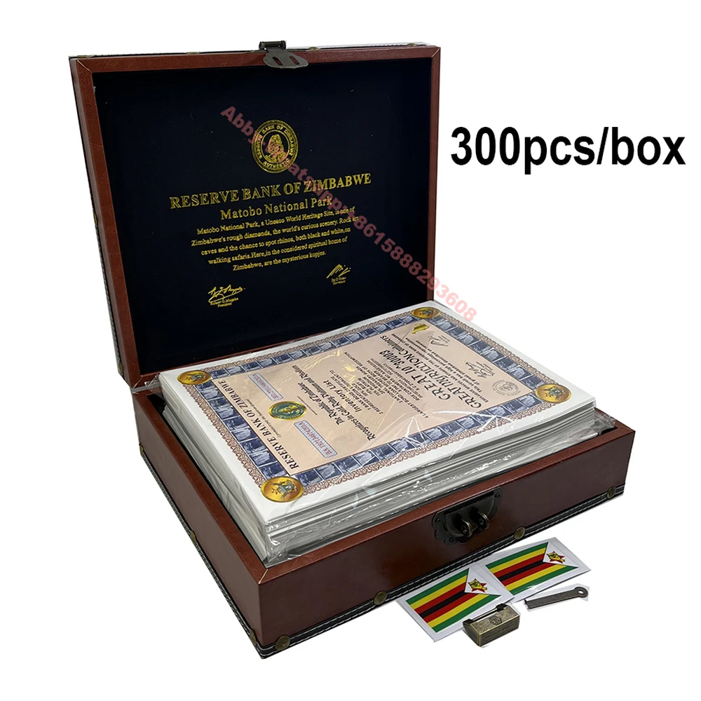 

300pcs Reserve Bank of Zimbabwe Banknotes Great 10 ^ 30003 Great Myrillion Containers scrolls trillion bonds Collectible Gift
