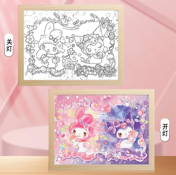 Новый аниме Sanrio Hello Kitty Kuromi креативная фоторамка ночник милый прикроватное