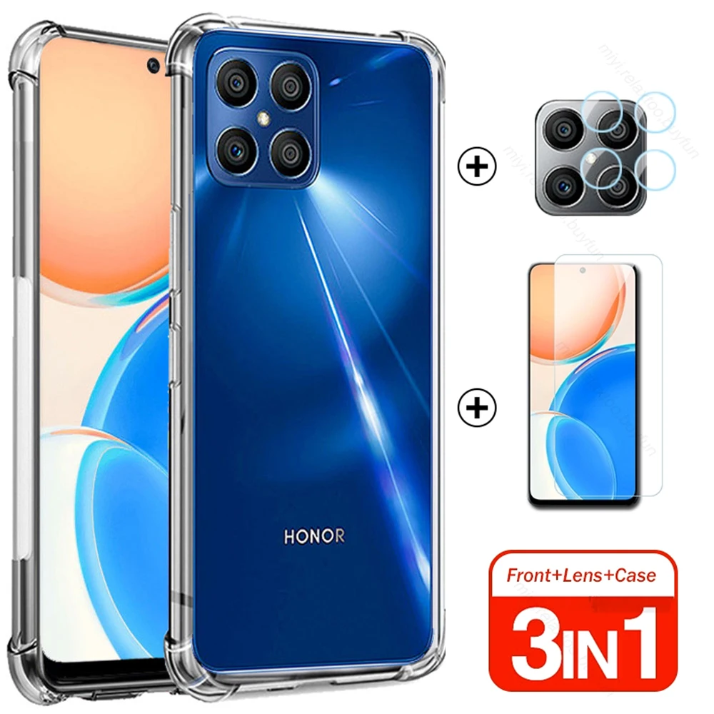 Мягкий чехол 1to3 + пленка для объектива камеры Honor X8 защита экрана закаленное