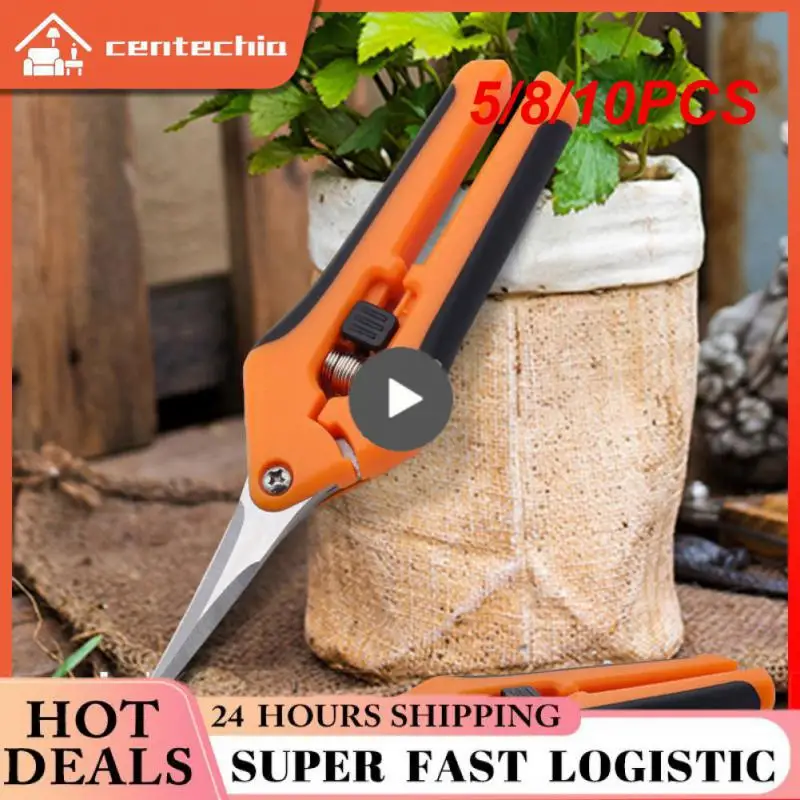 

5/8/10PCS Stainless Steel Pruning Shears New Fruit Flower Branch Shears Multifunctional Straight Elbow Garden Gardening Scissors