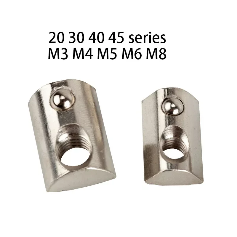 

M3M4M5 T-slot Nut With Turn Bead Aluminum Profile Marble Nut Ball Nut Hammer Head Sliding Slide Carbon Steel Nut Fasteners