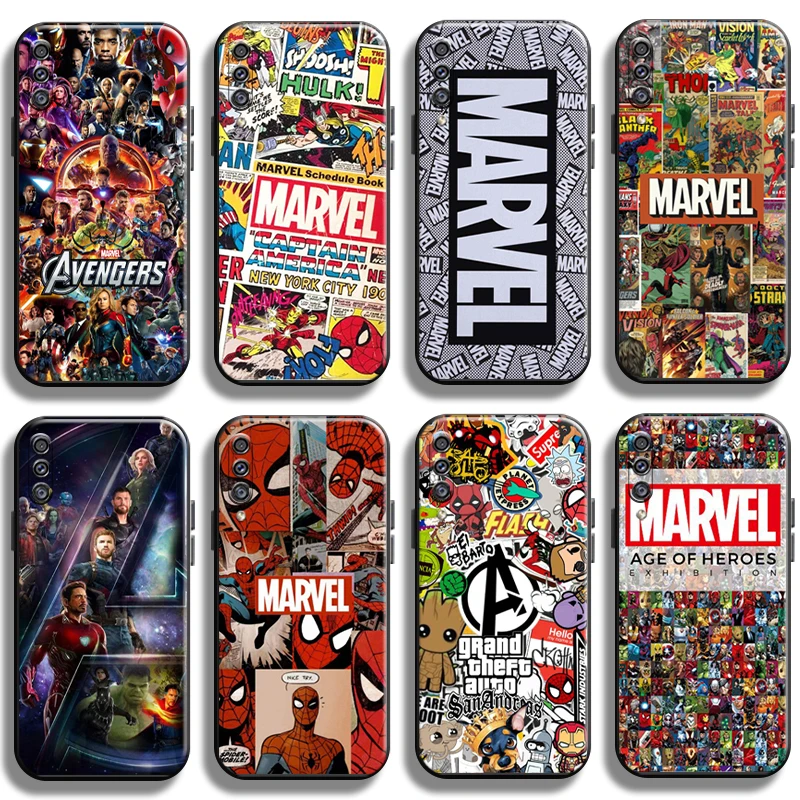 

Marvel Logo Spiderman Comics For Samsung Galaxy A50 Phone Case Back Soft Coque Shell TPU Shockproof Liquid Silicon Black