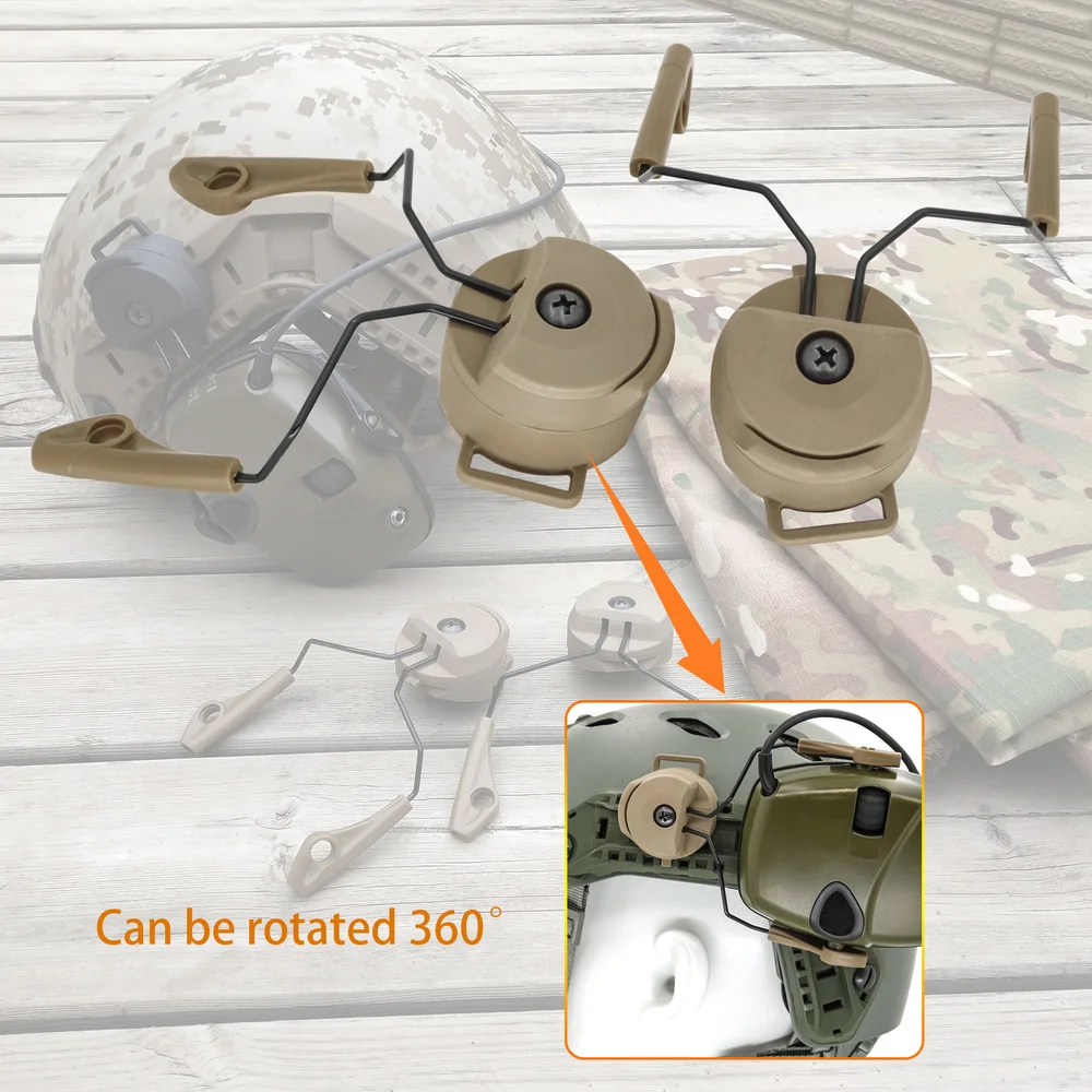 Tactical Headset Stand ARC OPS-CORE Helmet Rail Adapter for Howard Leight Impact Sport Airsoft Hunting Shooting Earmuffs